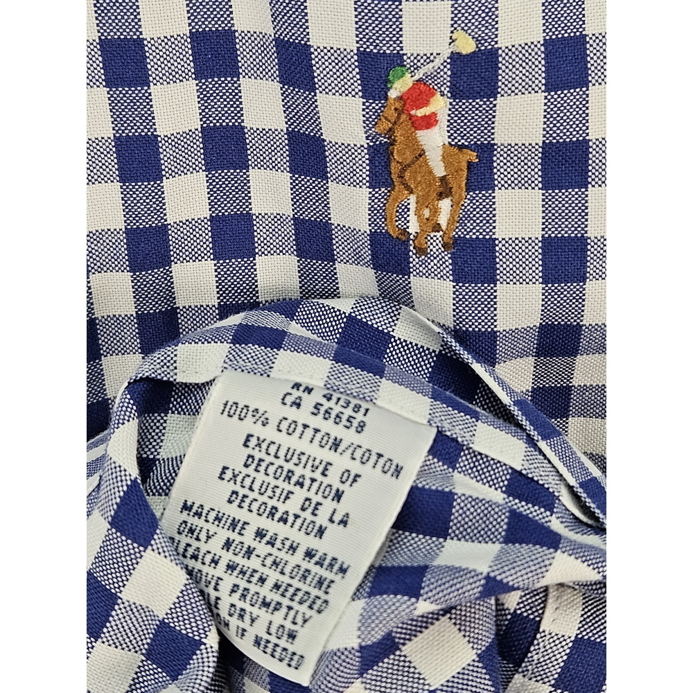 Ralph Lauren Slim Fit Gingham Oxford Shirt Plaid 100% Cotton Dress Shirt - Picture 3 of 10